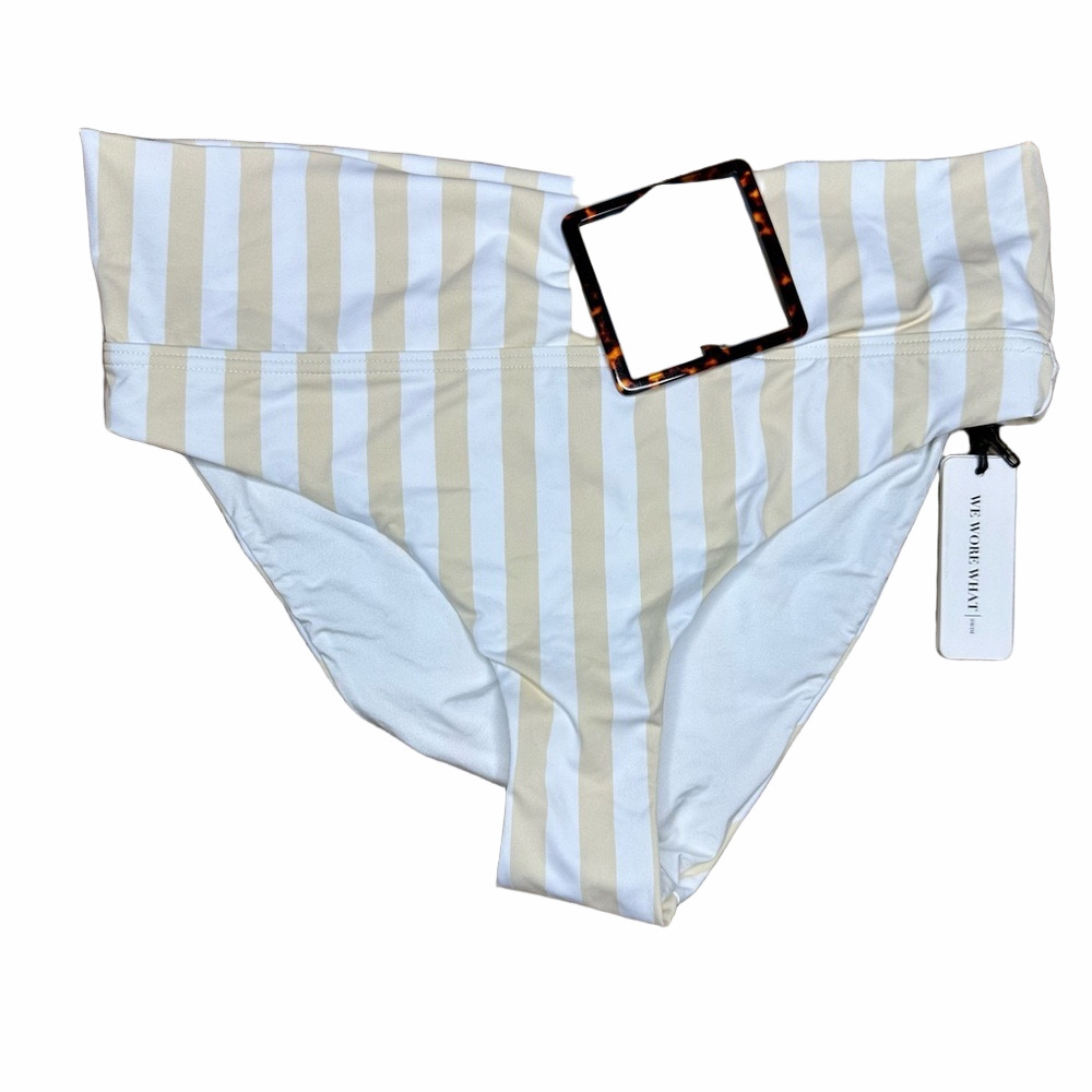 NWT WeWoreWhat Macro Stripe Shortbread Bathing Suit Bottom Size XSmall